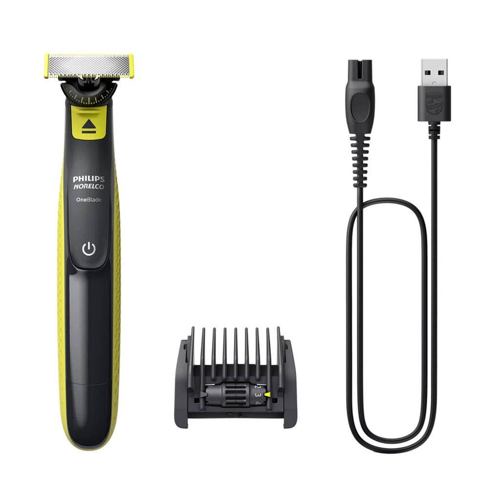 Philips Norelco OneBlade 360 Face QP2724, Hybrid Electric Beard Trimmer and Shaver with 5-in-1 Face Stubble Comb