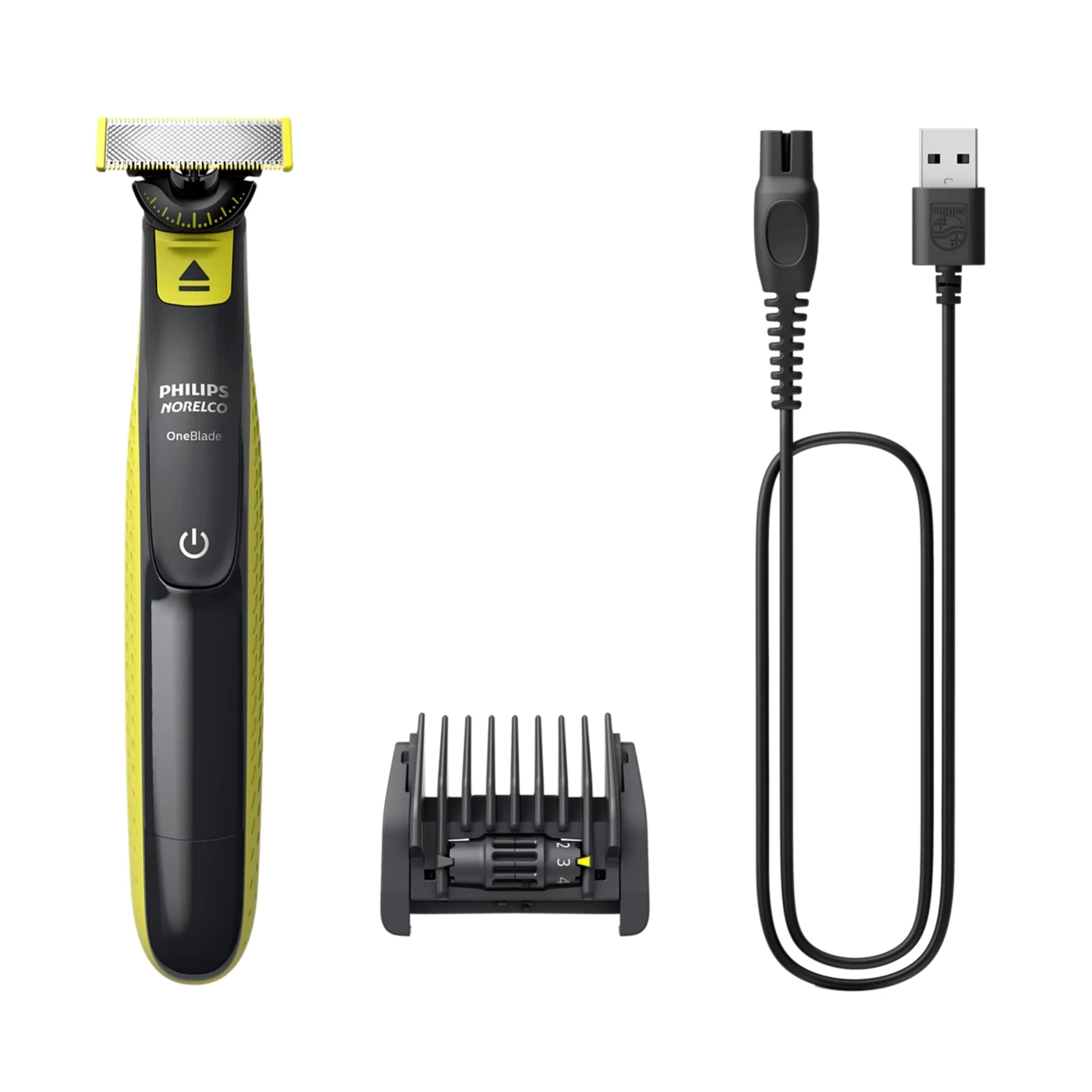 Philips Norelco OneBlade 360 Face QP2724, Hybrid Electric Beard Trimmer and Shaver with 5-in-1 Face Stubble Comb