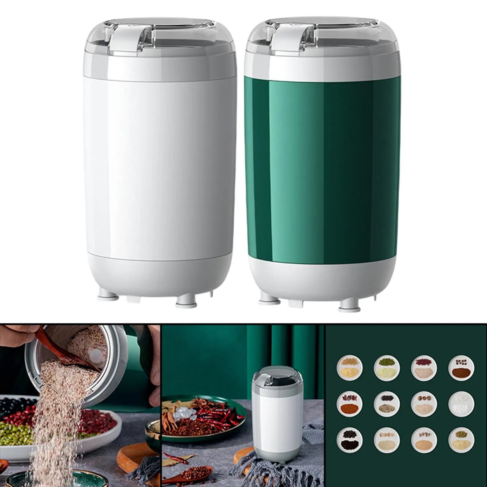 Coffee Bean Grinder Herb Grinder, Quick Grinding Electric Grinder for Herbs Grains