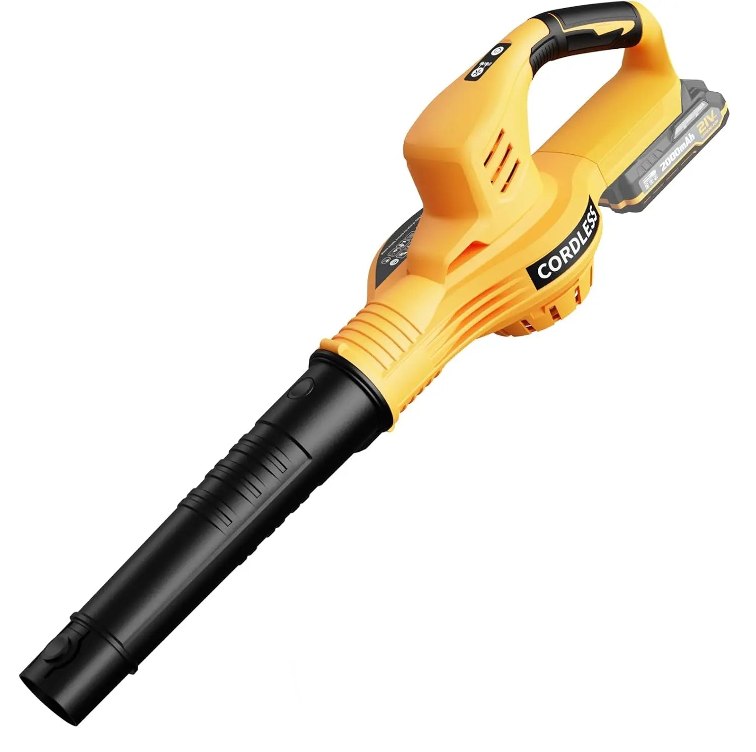 Leaf Blower Cordless with 2 Batteries and Charger, 21V Electric Leaf Blower with 2 Speed Modes, 2.0Ah Lightweight Battery Powere