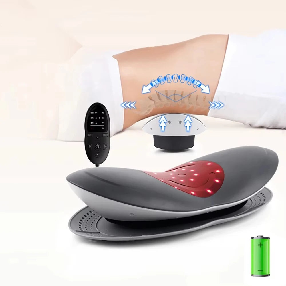 Electric Lumbar Traction Device Waist Back Massager with Heat for Lumbar Spine Fatigue Relief Back Stretcher for Sciatica Pain