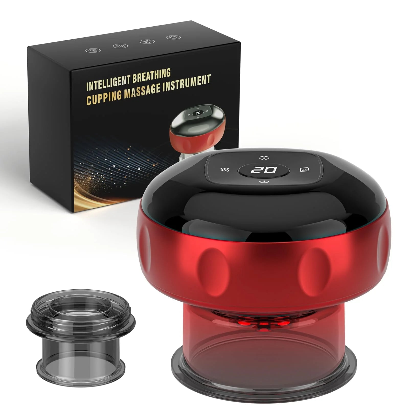 Recharge Electric Vacuum Cupping Therapy Set Skin Scraping Massage Guasha Wireless Slimming Body Fat Burner 6/12 Level Cupping