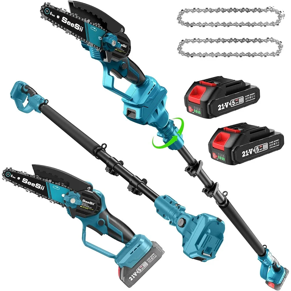 2.8m Extension Pole Rod Brushless Chainsaw 6'' High Branch Electric Saw Garden Tree Pruning Power Tool For Makita Battery