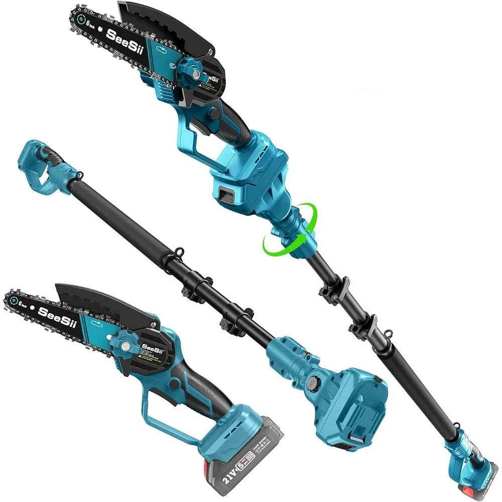 2.8m Extension Pole Rod Brushless Chainsaw 6'' High Branch Electric Saw Garden Tree Pruning Power Tool For Makita Battery
