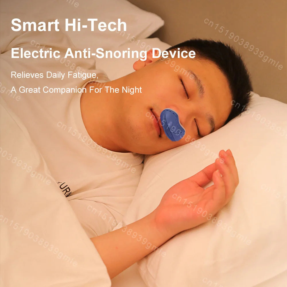 Electric Anti Snore Device Nose Clip Anti Snoring Stopper Snoring Silent Sleep Aid Guard Night Better Breath Sleep Care Machine