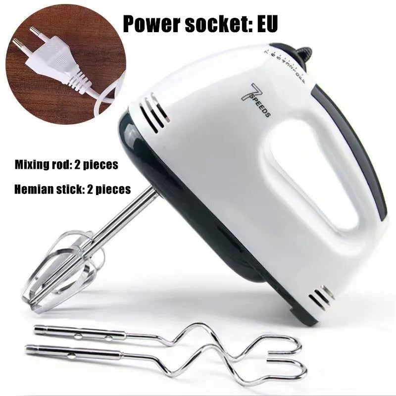 Mini 7-speed Electric Egg Beater White Handheld Household Automatic Mixer Egg White And Cream Beater