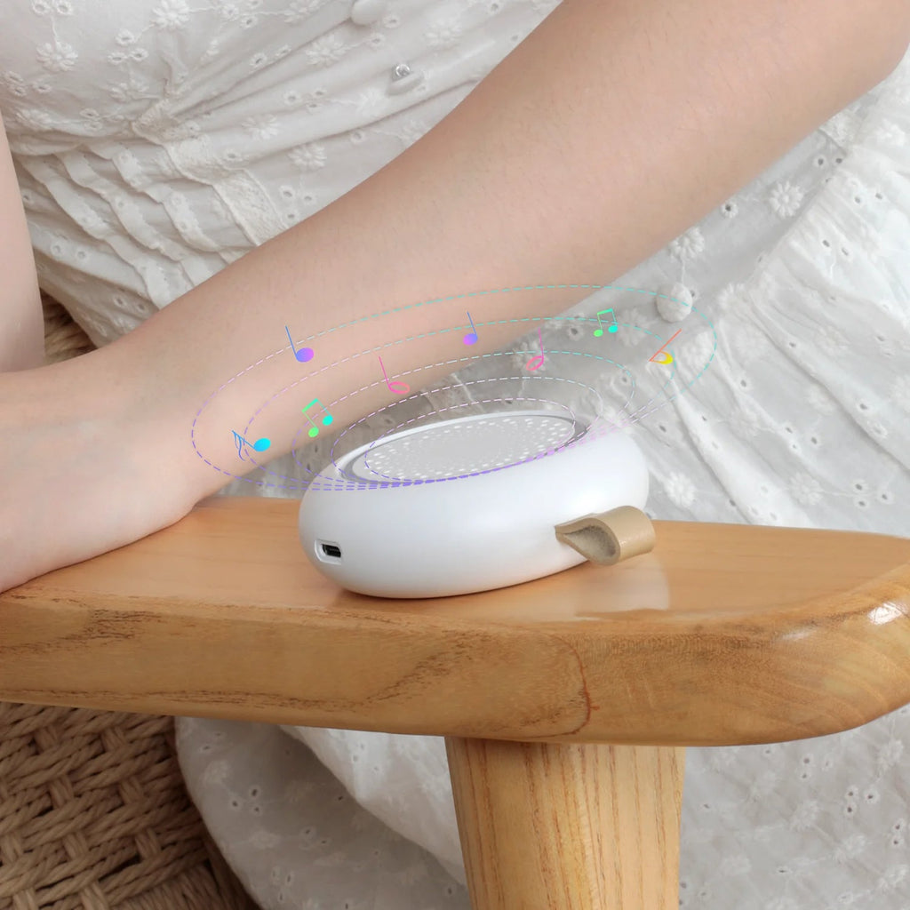 White Noise Machine with Night Light, 24 Soothing Sounds, Portable USB Rechargeable Speaker Sleep Sounds Machine for Baby Adults