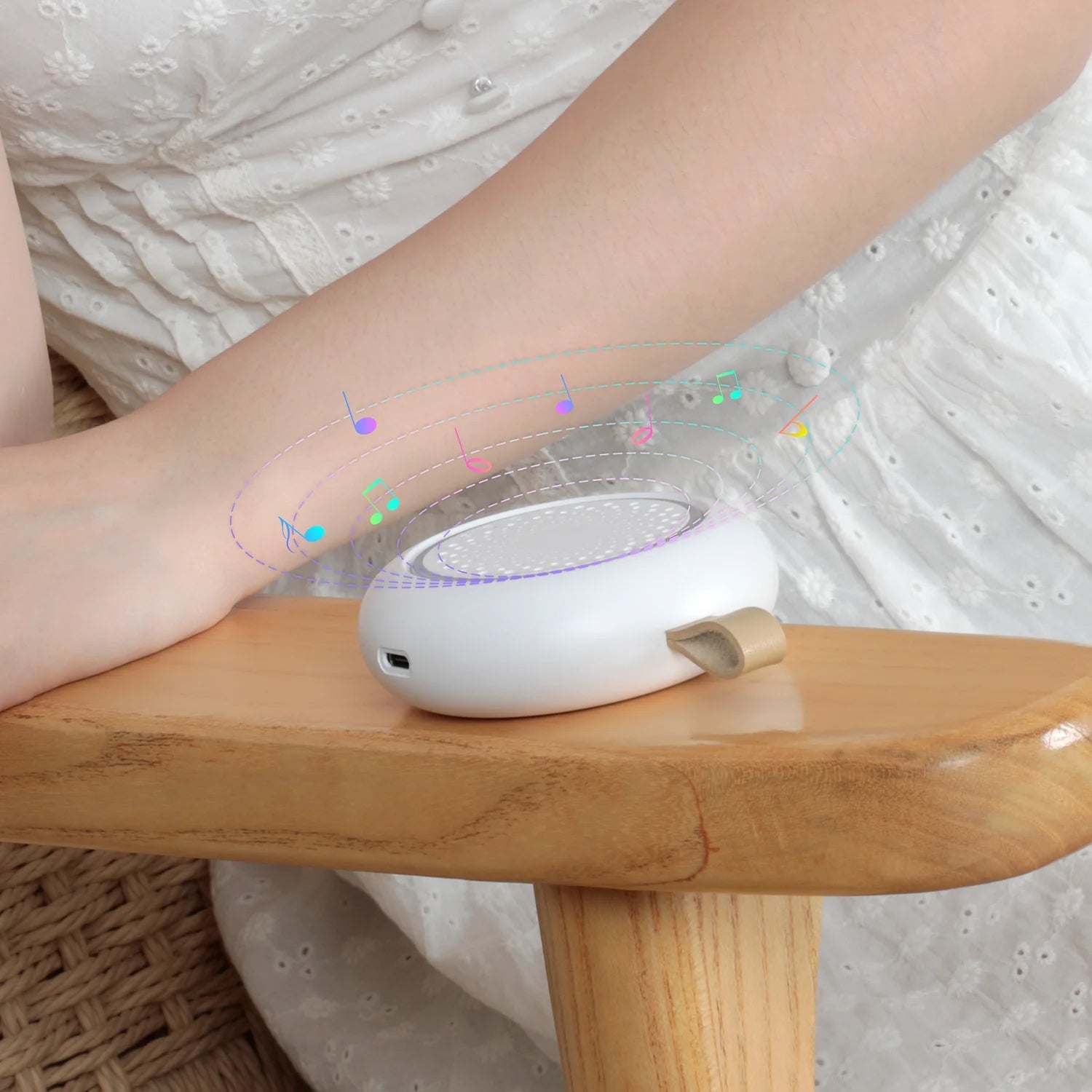 White Noise Machine with Night Light, 24 Soothing Sounds, Portable USB Rechargeable Speaker Sleep Sounds Machine for Baby Adults