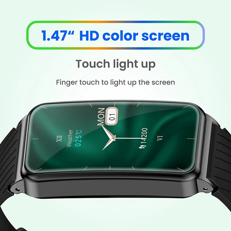 2025 New Smart Watch For Men Women 1.47" ECG Heart Rate Blood Pressure SpO2 Sleep Monitor Fitness Sports tracker Android Watch