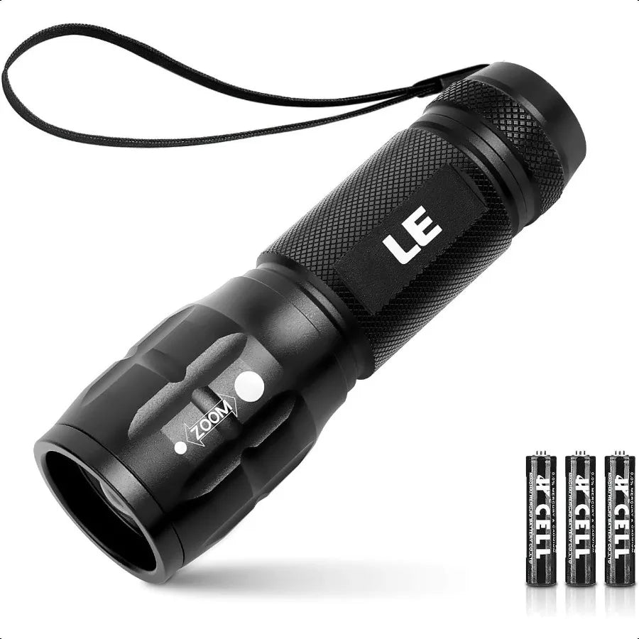 LED Flashlights High Lumens Small Flashlight Waterproof Adjustable Focus Flash Light for Outdoor Emergency AAA Batteries Includ