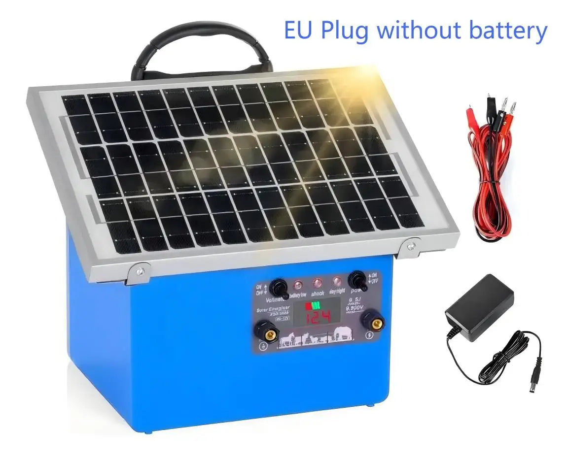 20 Miles Solar Electric Fence Charger, 0.5J Energizer Controller for Livestock No Batte