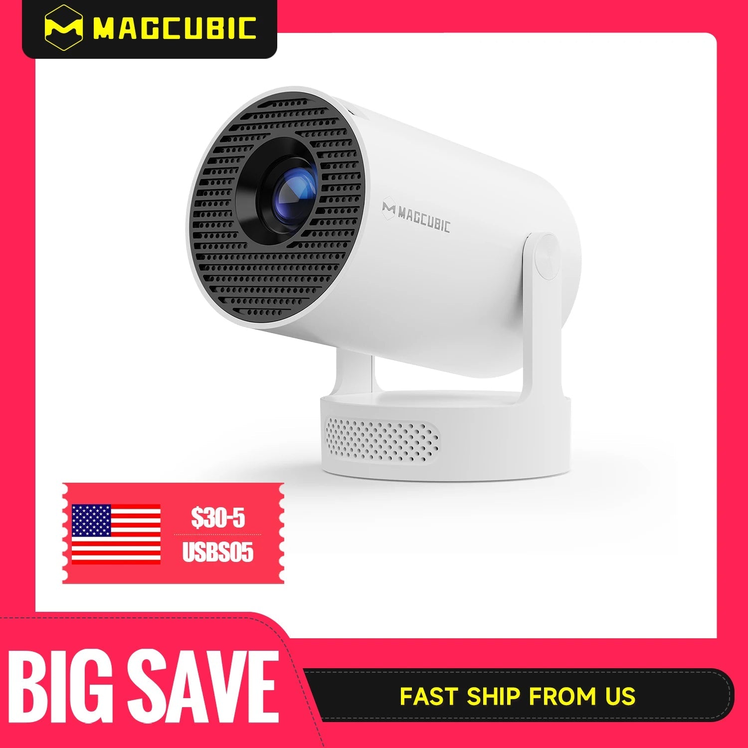 HY300 Pro + Projector 4K 720P With 5W Speaker Android 11 8000 Lumens WiFi 6 BT5.4 Outdoor Video Home Theater Projector