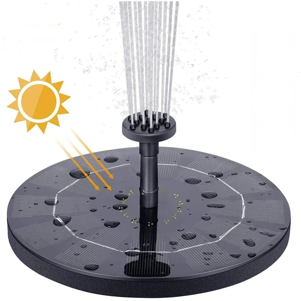 13cm Solar Fountain Pump Floating Solar Panel Bird Baths Water Fountain with 6 Nozzles for Garden Outdoor Water Pool Pond Decor