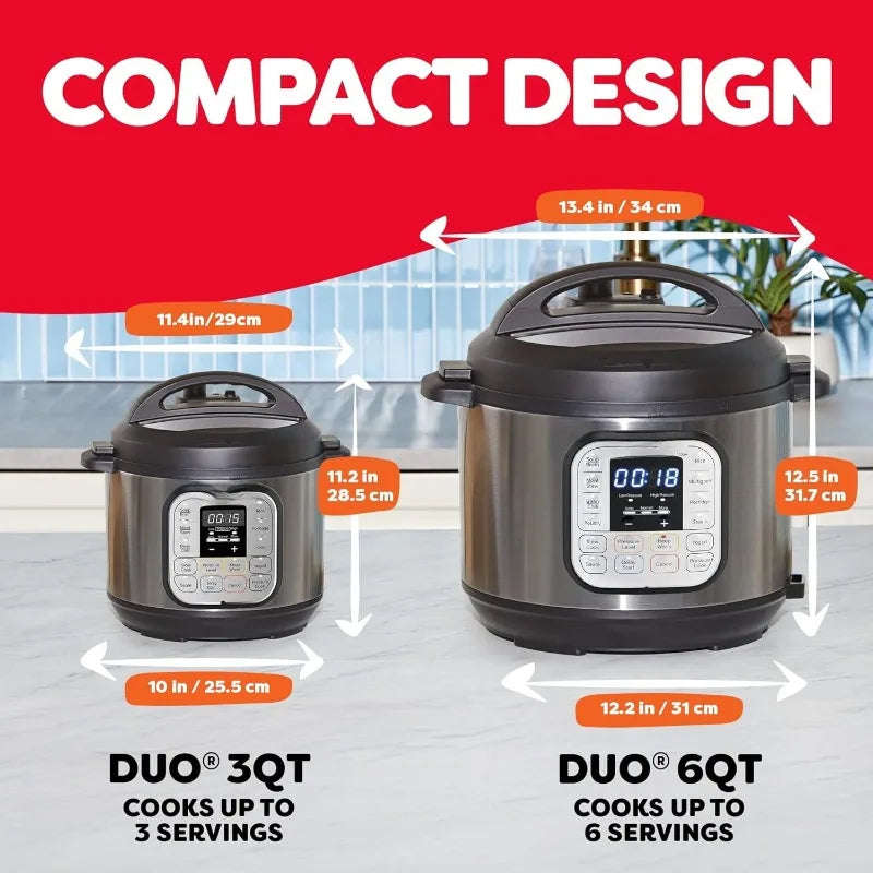7-in-1 Mini Electric Pressure Cooker, Slow Rice Cooker, Steamer, Sauté, Yogurt Maker, Warmer & Sterilizer