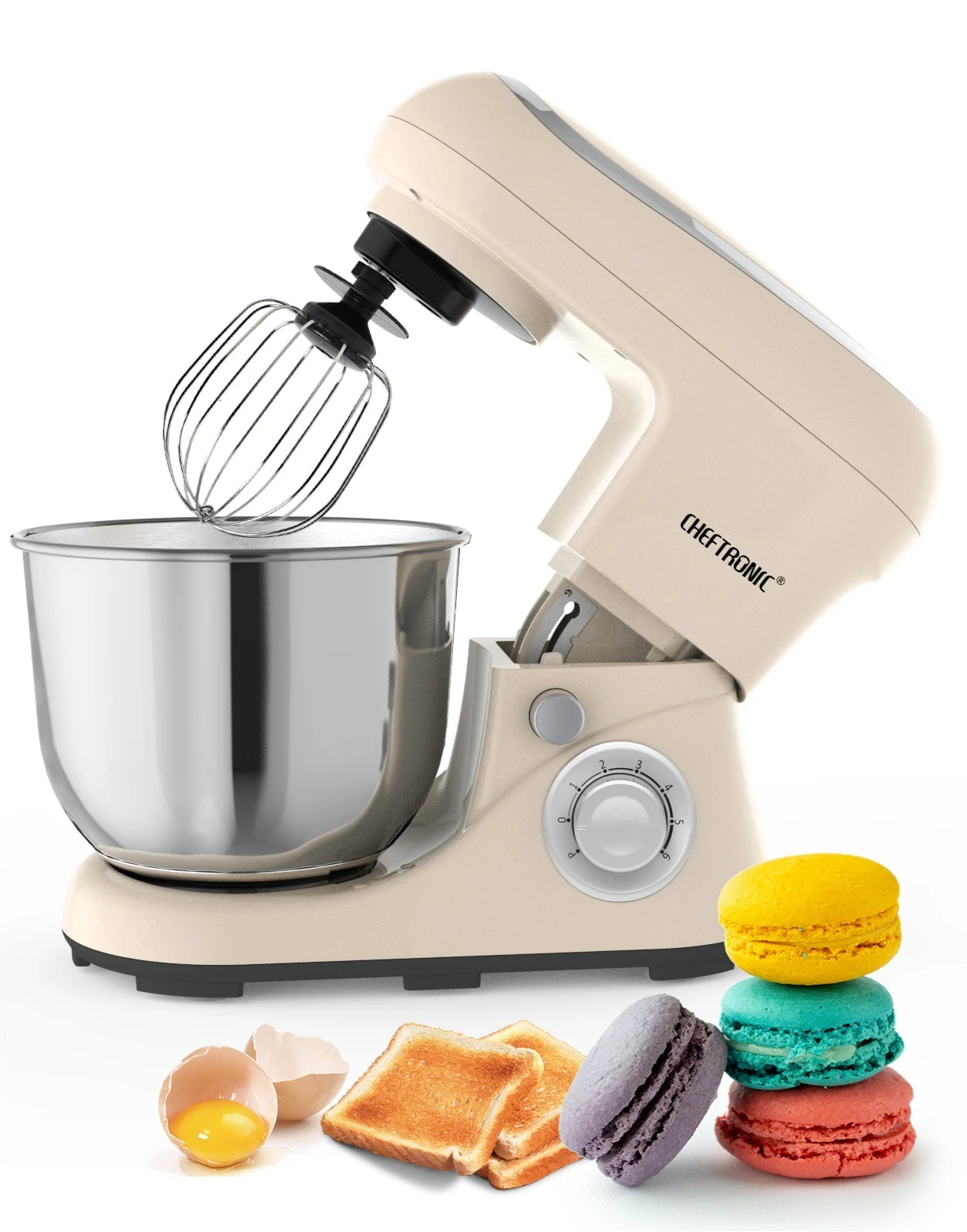 1pc CHEFTRONIC Stand Mixer,5Qt Tilt-Head Electric Household Stand Mixer - 500W 6+P Speed, Food Beater And Butter Beater,US Plug