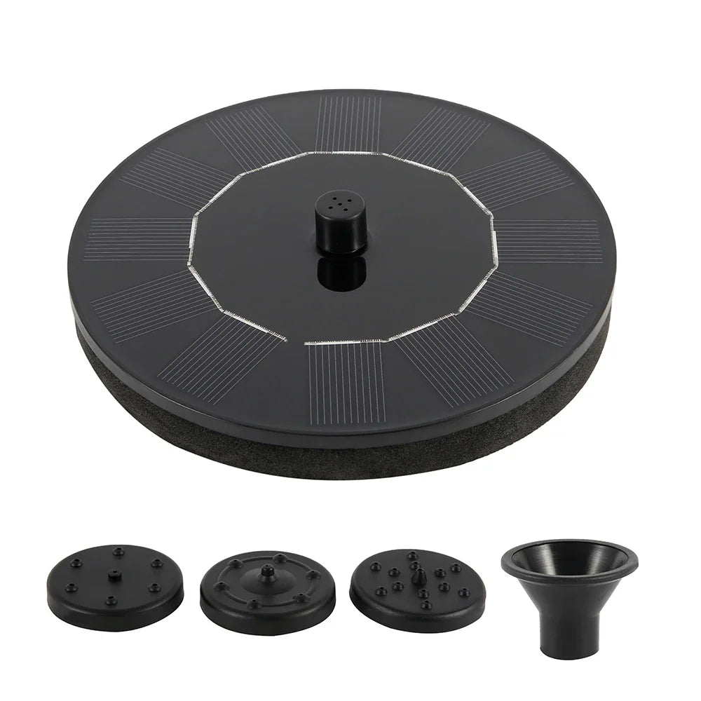 13cm Solar Fountain Pump Floating Solar Panel Bird Baths Water Fountain with 6 Nozzles for Garden Outdoor Water Pool Pond Decor