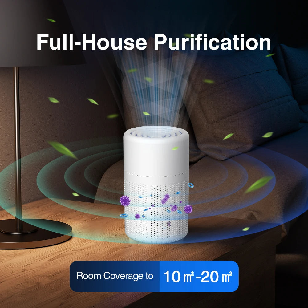 Household Desktop Air Purifier Smoke Odor Negative Ion Generator HEPA Air Purifier Purifying Air Formaldehyde for Car and Room