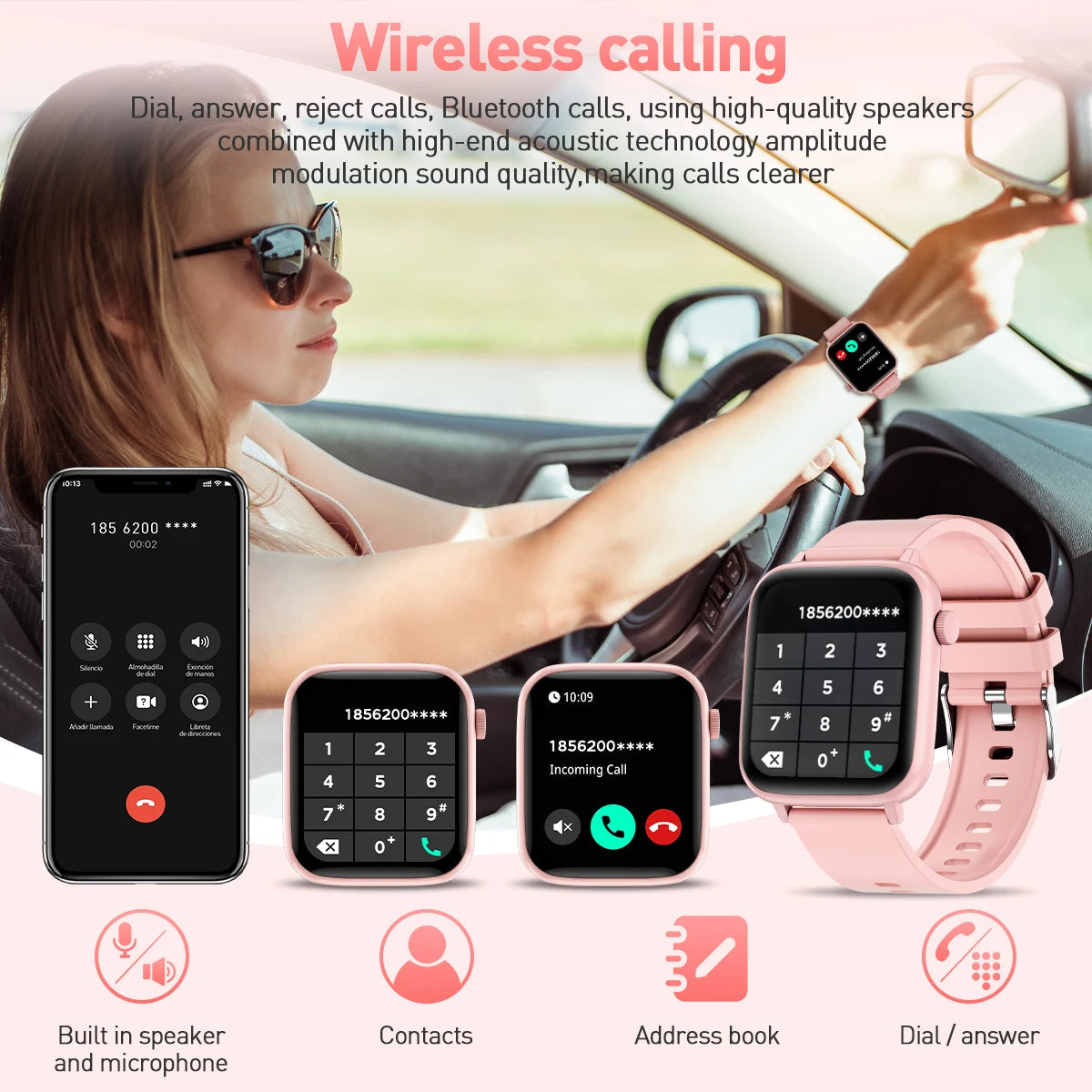 Women Smart Watches 1.83 Inch HD Display Answer Make Call Message Preview Sport Modes DIY Dial Weather Forecast For Men New