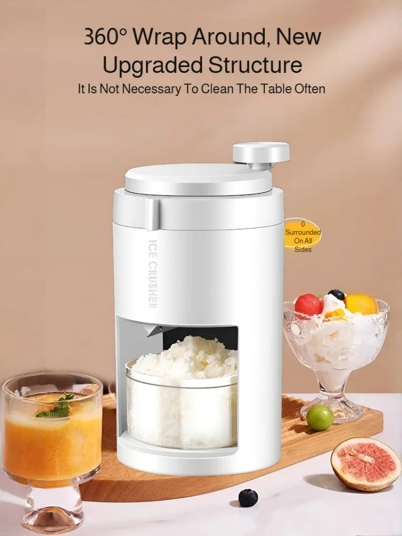 Summer Household Portable Hand-Cranked Small Ice Shaver Transparent Ice Crushing Ice Machine Ice Machine Cold Drink Hand-Cranked