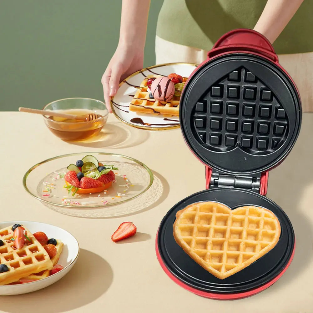 Waffle Iron Nonstick Electric Breakfast Maker Household Breakfast Electric Baking Pan for Quick Breakfasts Snacks and Desserts