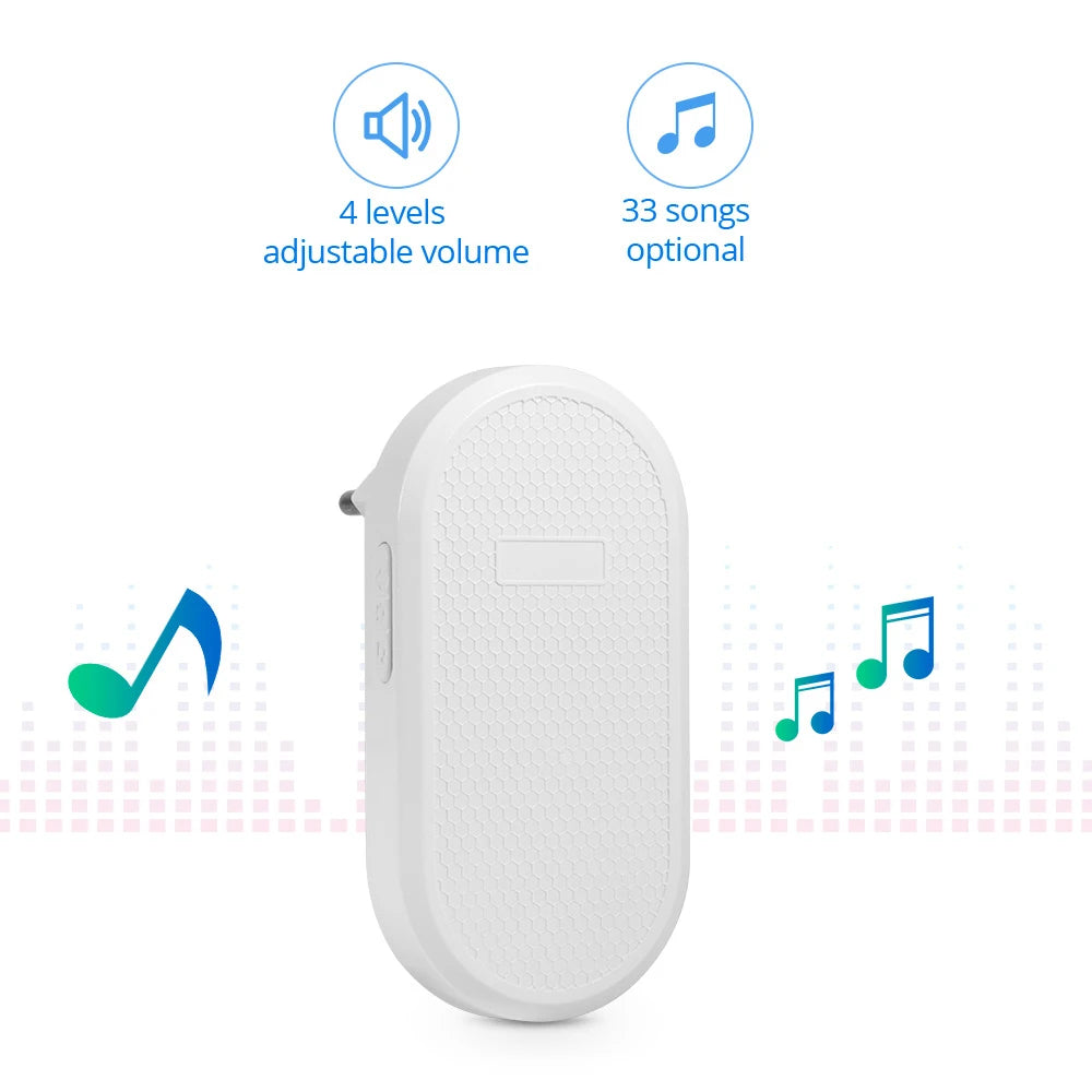 M558 Doorbell Waterproof Wireless Chime Home Doorbell Intelligent 33 Songs 4 Levels Volume Mute Mode Smart Doorbell Alarm