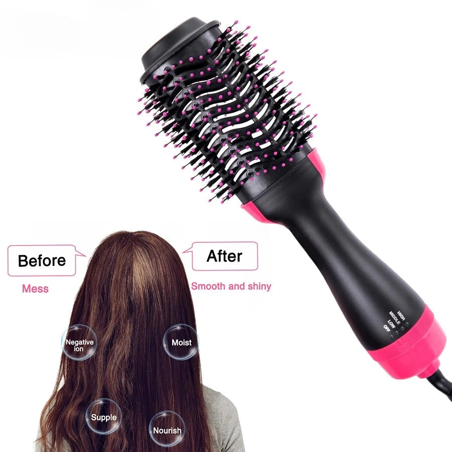 4-in-1 Hot Air Brush | Dryer, Straightener + Curler for Women | Awellz