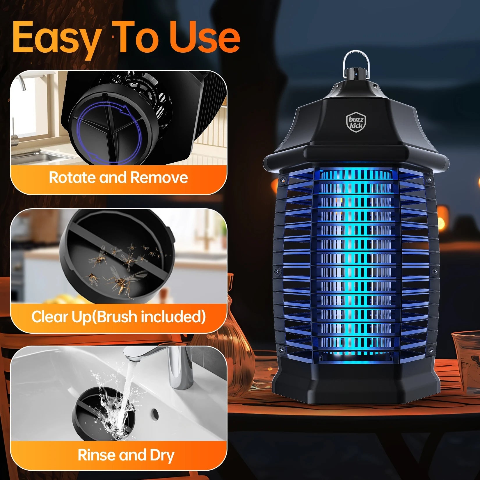Electric Bug Zapper,Indoor Insect Killer with Switch Waterproof MosqMosquito Repellent Outdoor, Fly Traps for Backyard Patio