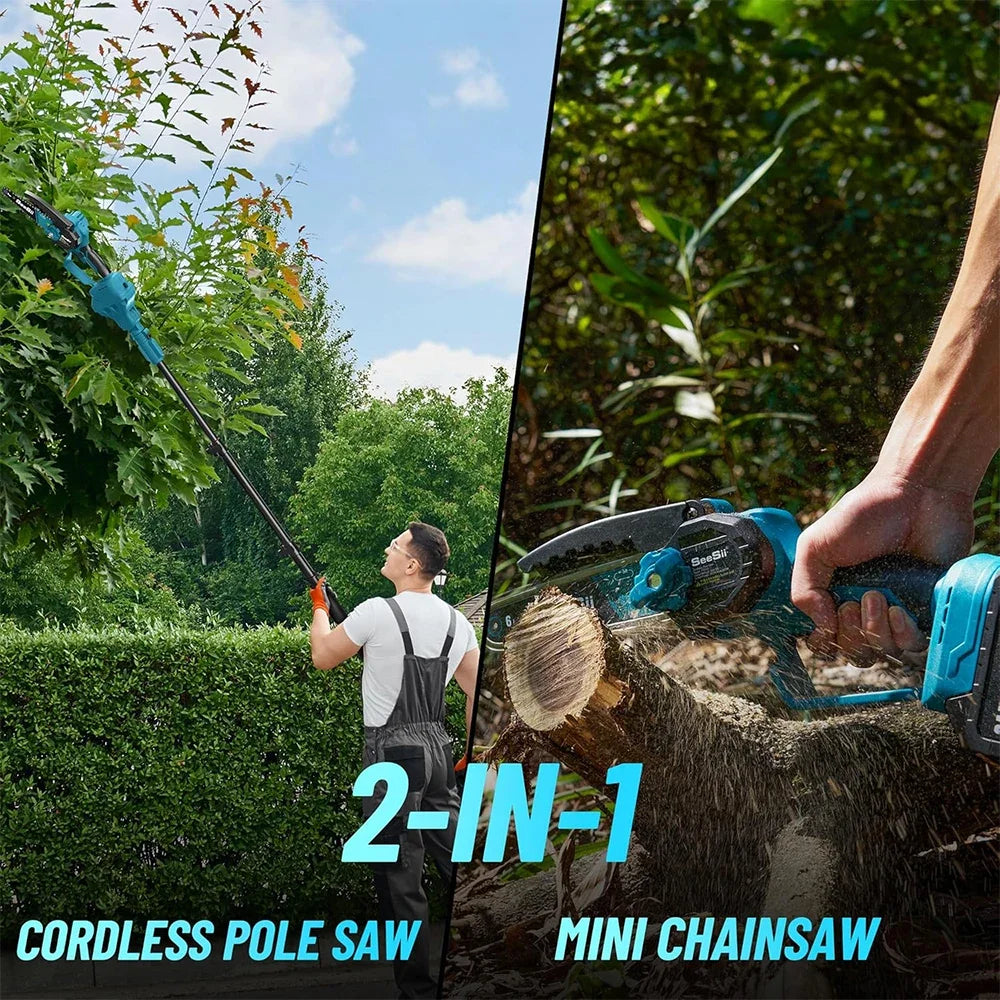 2.8m Extension Pole Rod Brushless Chainsaw 6'' High Branch Electric Saw Garden Tree Pruning Power Tool For Makita Battery