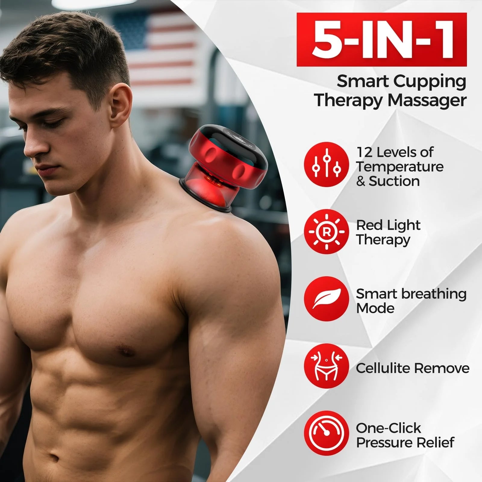 Recharge Electric Vacuum Cupping Therapy Set Skin Scraping Massage Guasha Wireless Slimming Body Fat Burner 6/12 Level Cupping