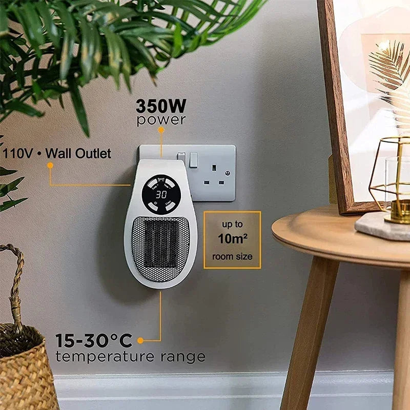 Portable Electric Heater Mini Radiator Plug in Wall Home Appliance with Remote Control Fast Heating Hand Warmer for Room Desktop
