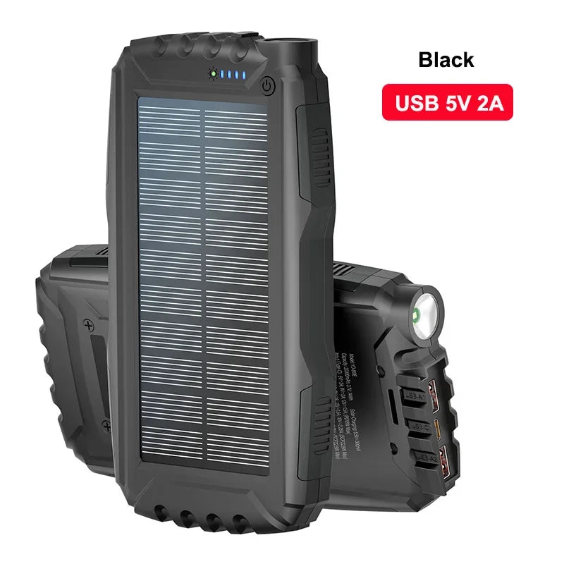 42800mAh Solar Power Bank Waterproof Portable Charger 22.5W Fast Charging Powerbank for iPhone Samsung Xiaomi Poverbank