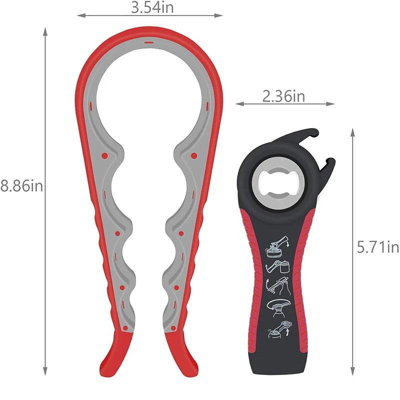 Jar Opener for Weak Hands 5 in 1 Multi Function Can Opener Bottle Opener Kit with Non Slip Silicone Handle JT175