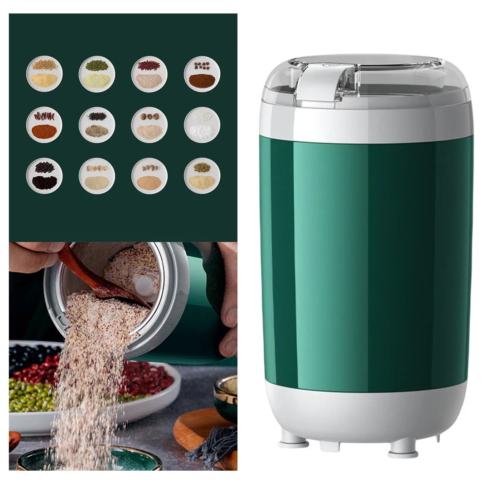 Coffee Bean Grinder Herb Grinder, Quick Grinding Electric Grinder for Herbs Grains