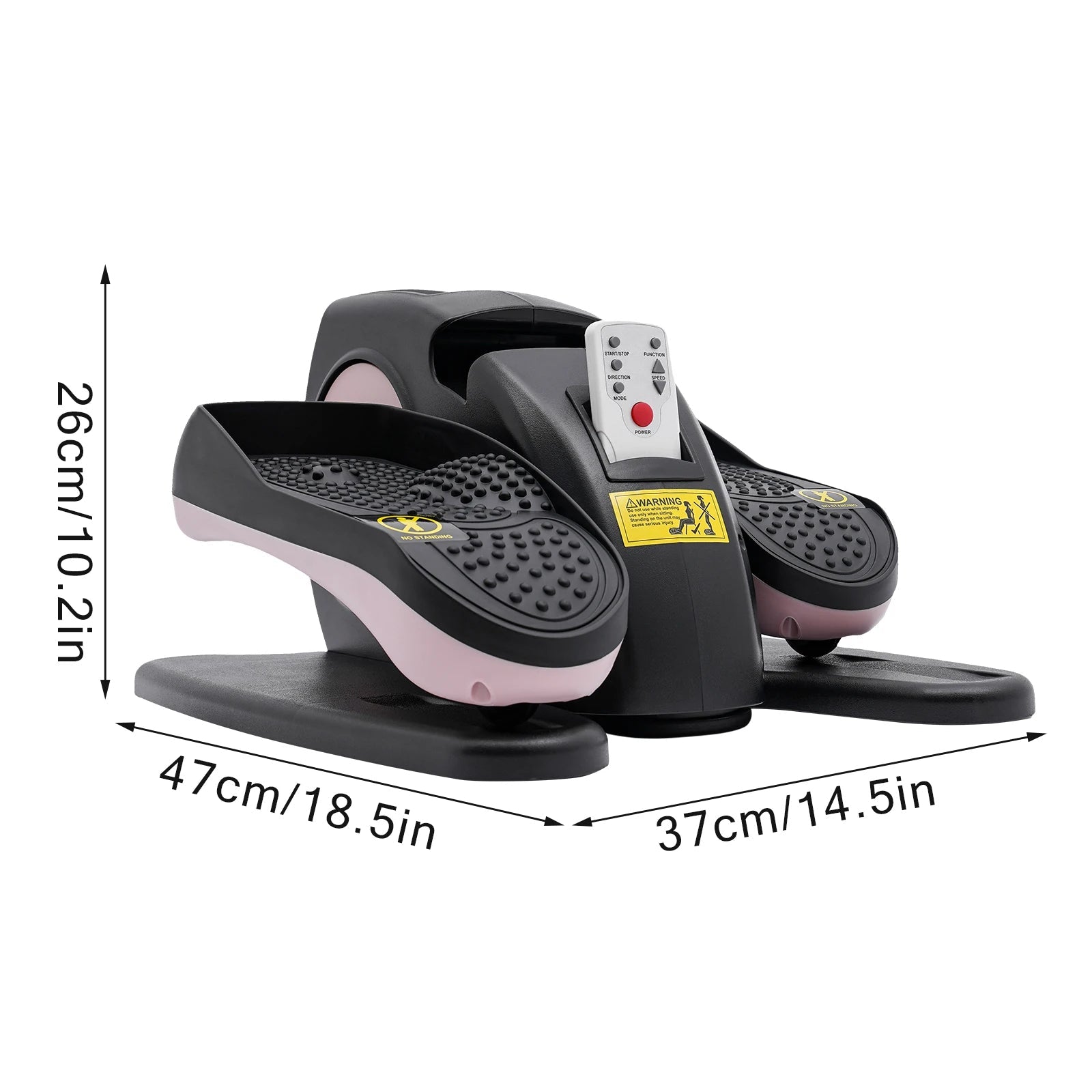 60W Under-desk Elliptical Machine, Portable Trainer for Home Office, Multifunctional Silent Space Walking Stepper 35*44*26cm