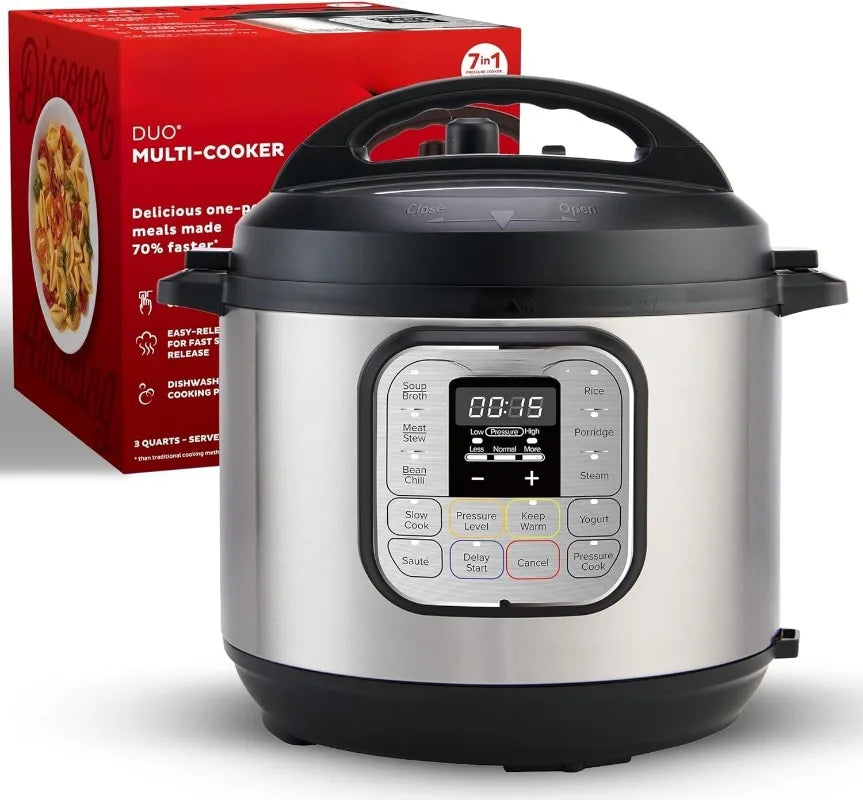 7-in-1 Mini Electric Pressure Cooker, Slow Rice Cooker, Steamer, Sauté, Yogurt Maker, Warmer & Sterilizer