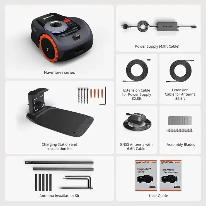 Robot Lawn Mower Perimeter Wire Free 1/4 Acre RTK+Vision Robotic Lawnmower, AI-Assisted Mapping,