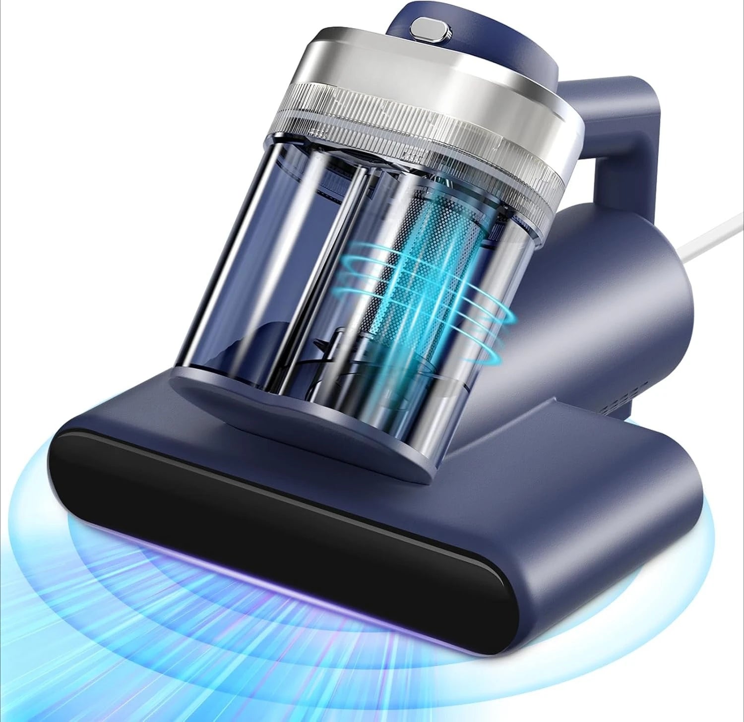 Mattress Vacuum Bed Vacuum Cleaner with 253.7nm UV-C Light, 600W & 16Kpa Strong Suction,33000 RPM/Min Tapping, HEPA Filter