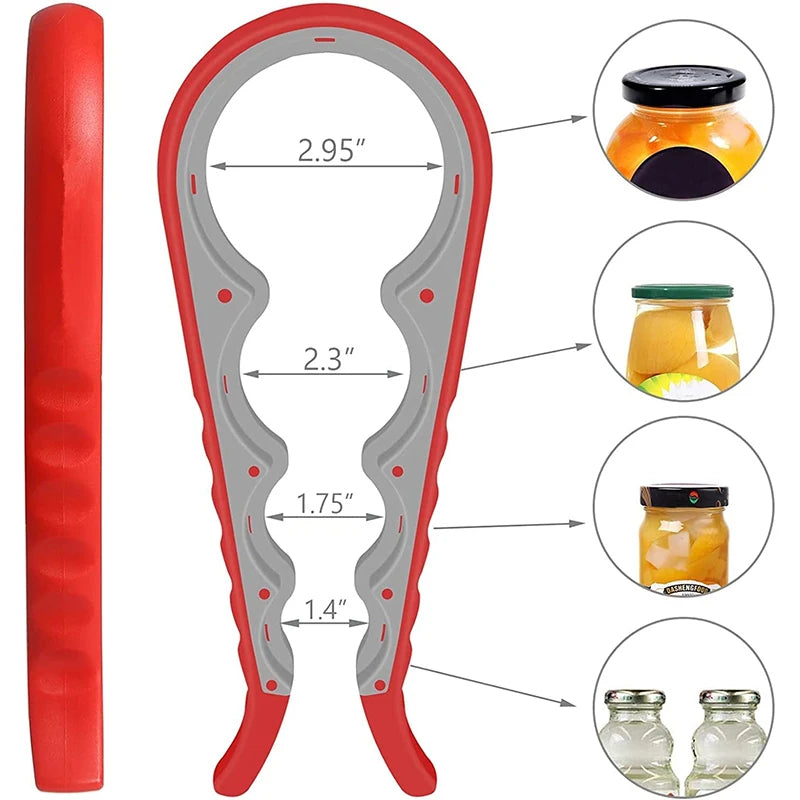 Jar Opener for Weak Hands 5 in 1 Multi Function Can Opener Bottle Opener Kit with Non Slip Silicone Handle JT175