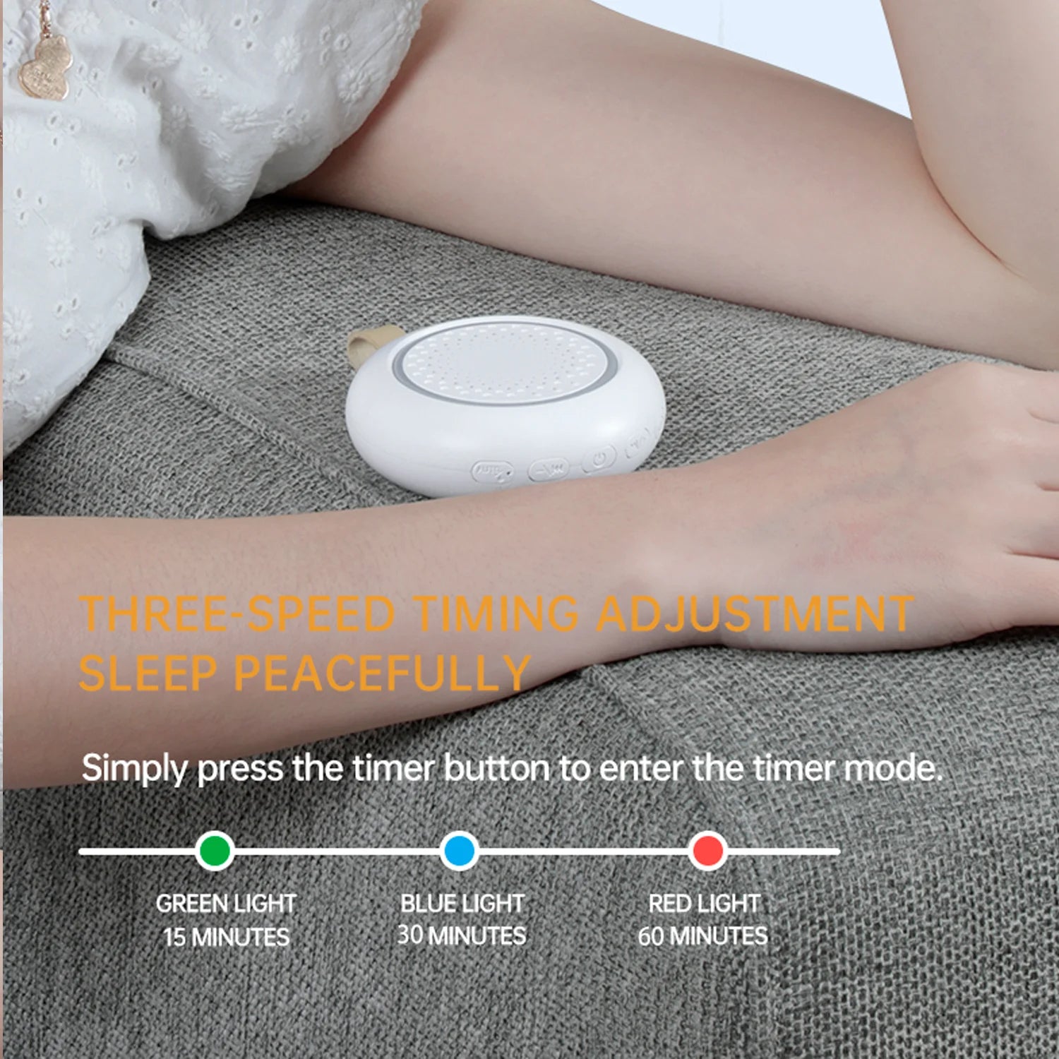 White Noise Machine with Night Light, 24 Soothing Sounds, Portable USB Rechargeable Speaker Sleep Sounds Machine for Baby Adults