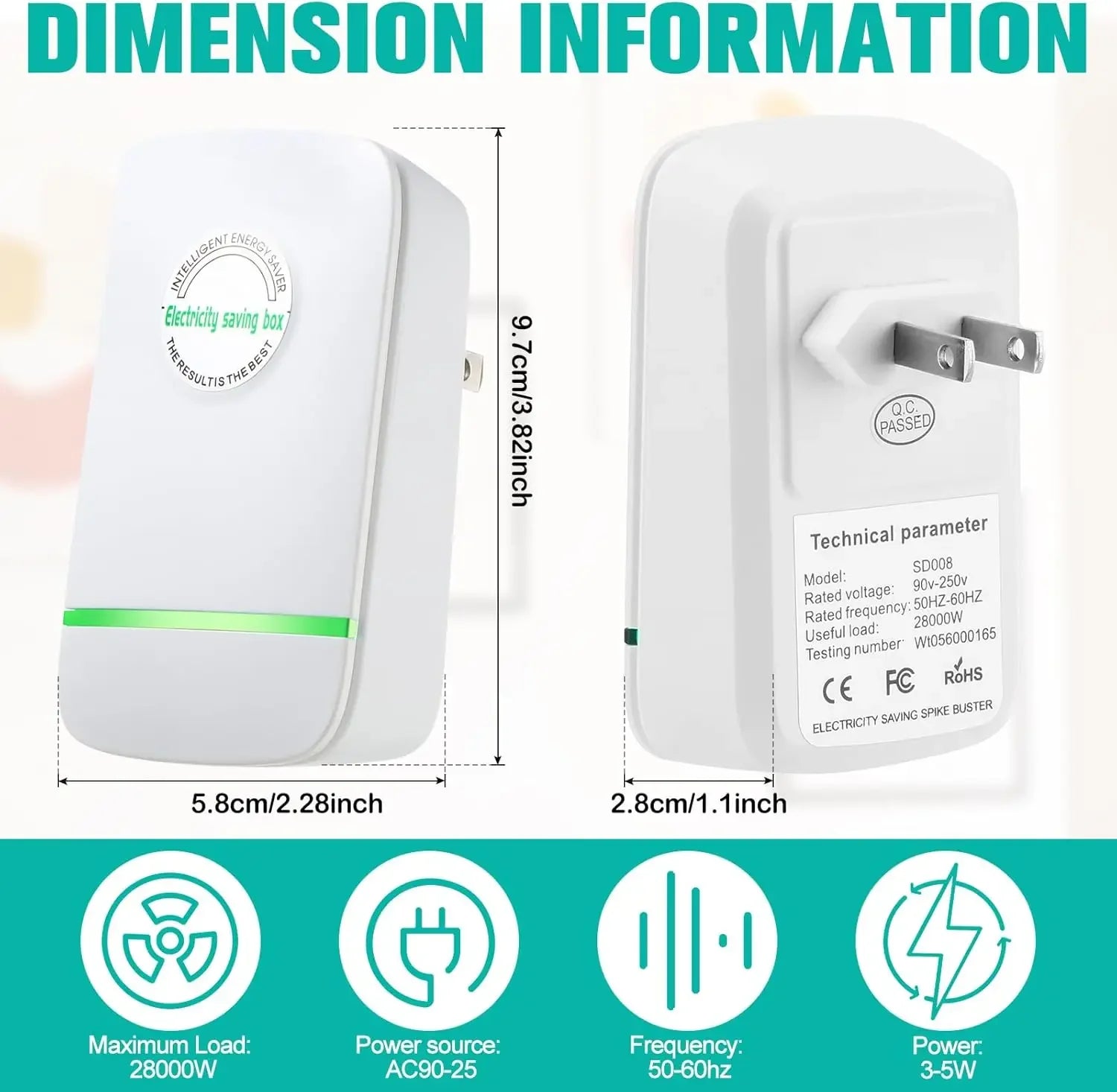 Power Saver Energy Saver Household Electricity Saving Box Stable Voltage Device EU/US Plug 90-250V 30KW for Home Factory Office