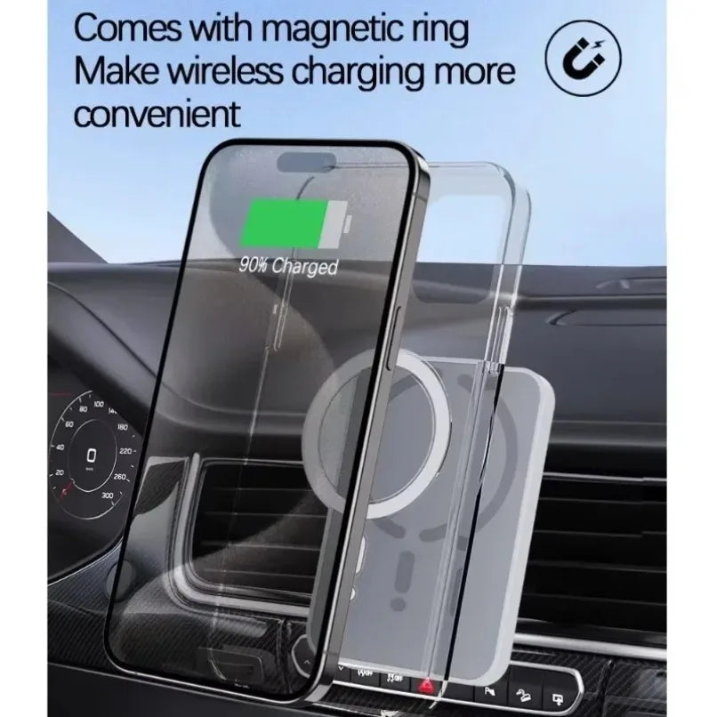 Wireless Charging Magnetic Air Outlet Phone Holder Stand 30W Quick Charging Pad For Magsafe iPhone 16 15 14 13 12 Pro Max 12 XS