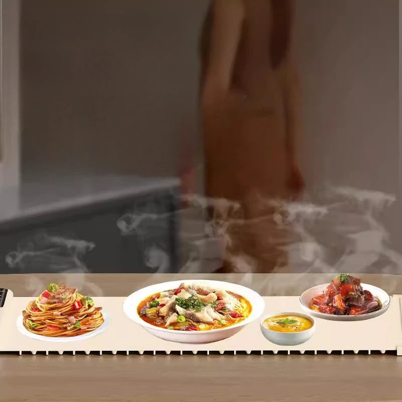 220V Multifunctional Electric Warming Tray Food Warmer Plate Foldable Portable Smart Food Fast Heating Mat With 3 Tem Setting