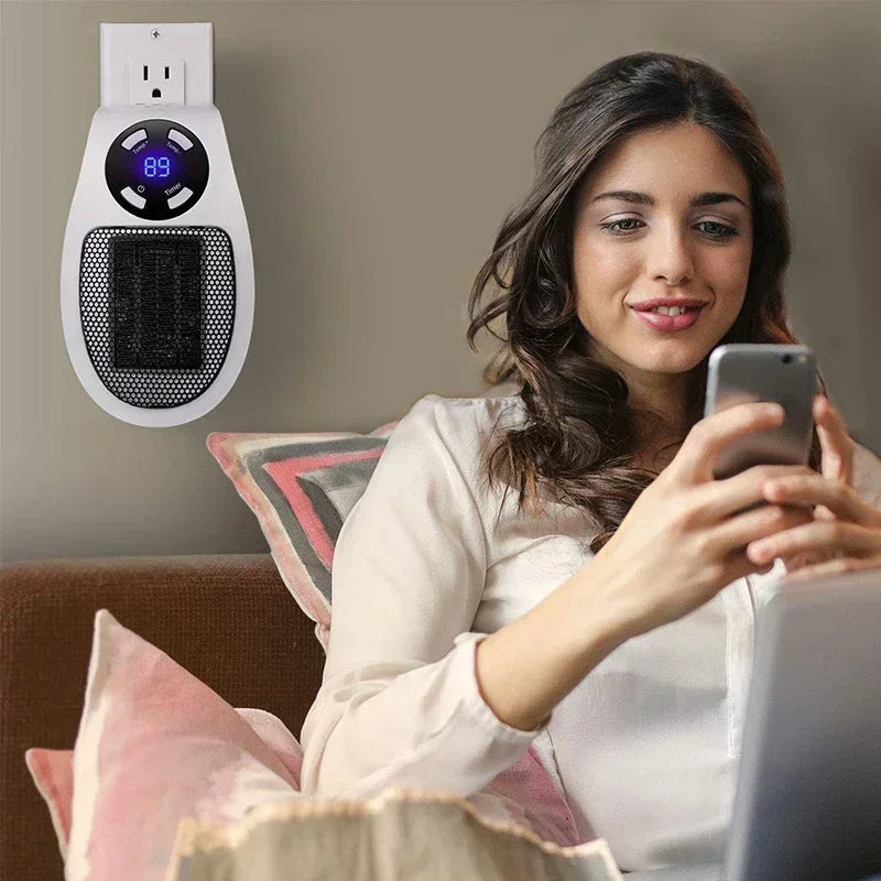 Portable Electric Heater Mini Radiator Plug in Wall Home Appliance with Remote Control Fast Heating Hand Warmer for Room Desktop