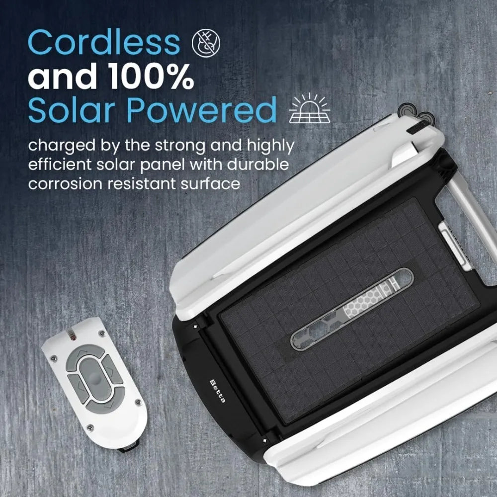 SE Solar Powered Automatic Robotic Pool Surface Skimmer Cleaner with 24/7 Continuous Cleaning Battery Power and Re-Engineered