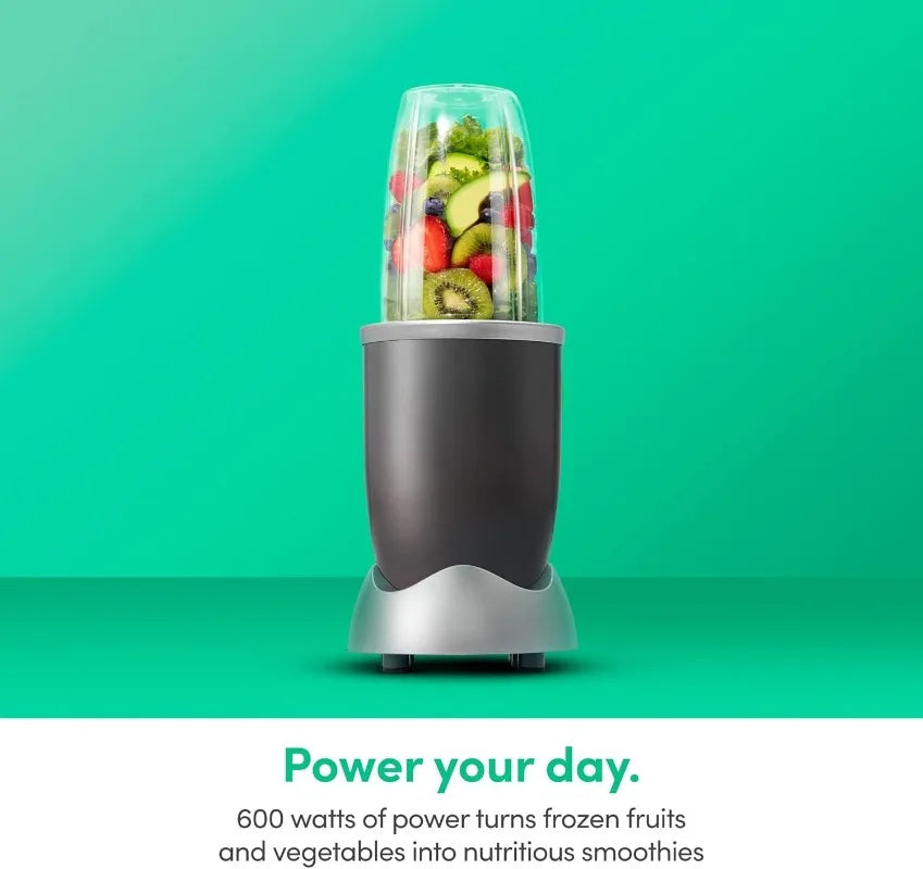 Personal Blender for Shakes, Smoothies, Food Prep, and Frozen Blending, 24 Ounces, 600 Watt, Gray, (NBR-0601)