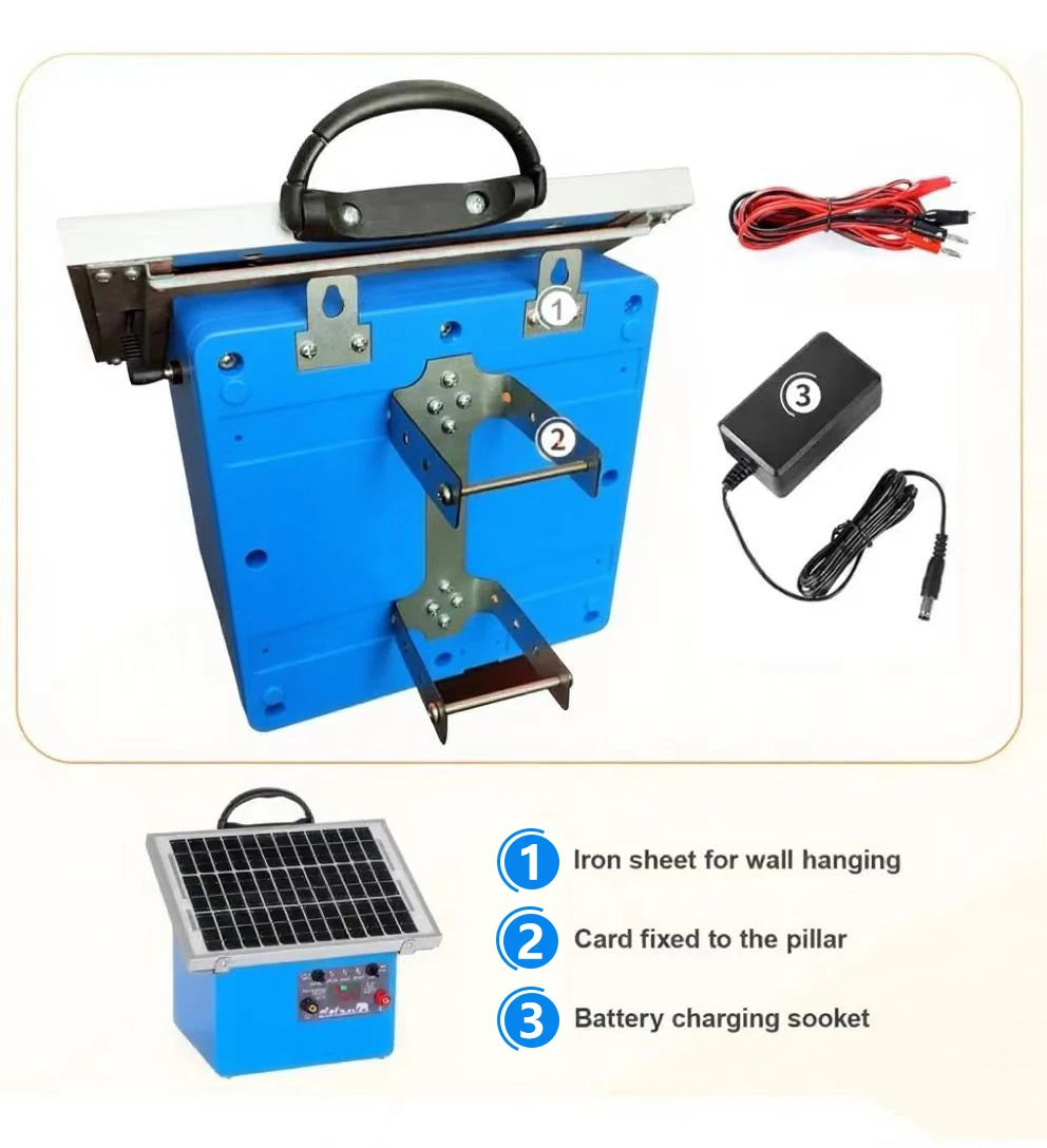 20 Miles Solar Electric Fence Charger, 0.5J Energizer Controller for Livestock No Batte