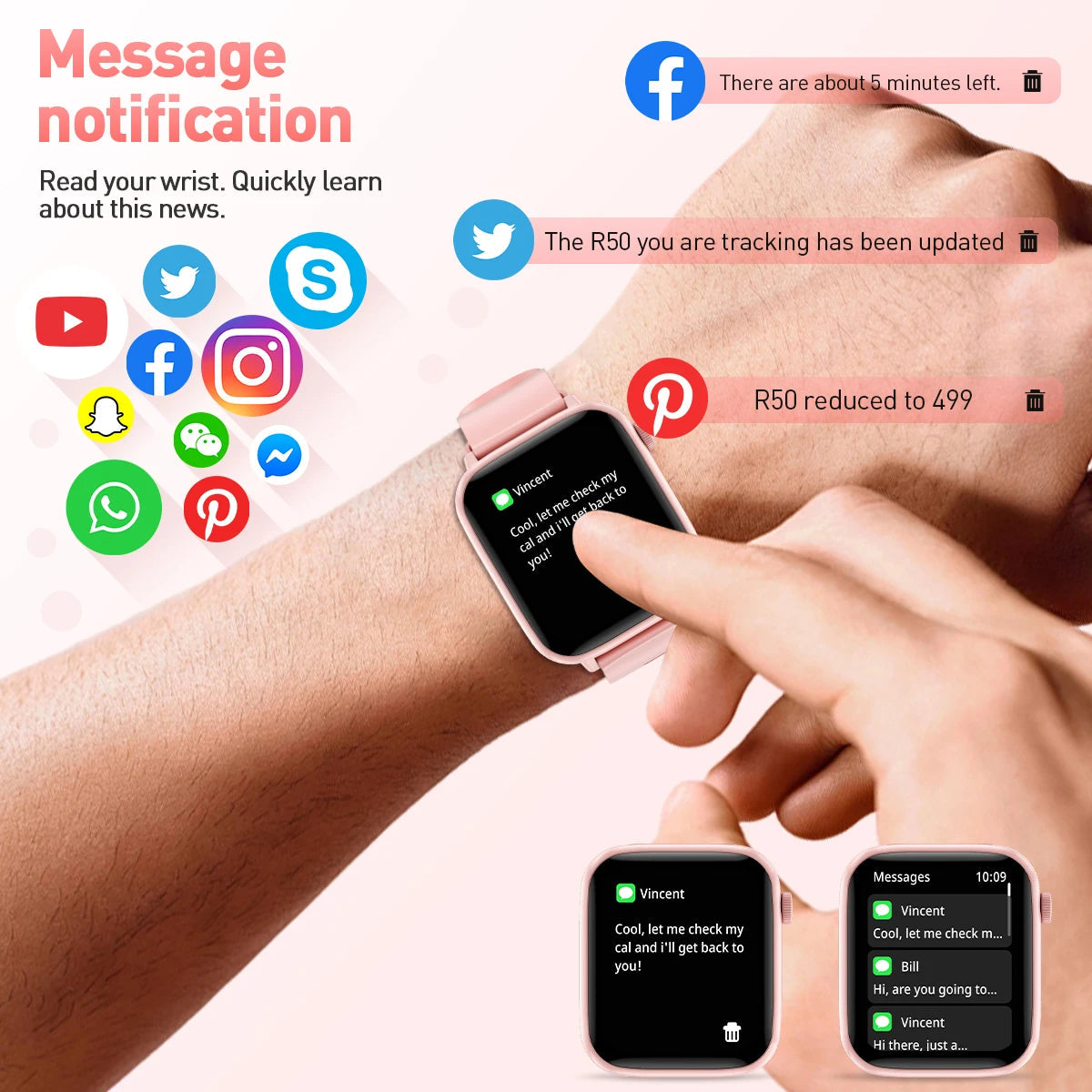 Women Smart Watches 1.83 Inch HD Display Answer Make Call Message Preview Sport Modes DIY Dial Weather Forecast For Men New