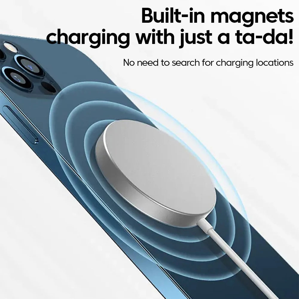 15W Magnetic Wireless Fast Chargers with Type C Fast Charging Cable For iPhone12-16 Charger Adapter Macsafe Phone Charging Dock