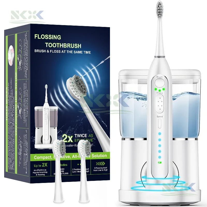 Electric toothbrush with water floss 2-in-1 toothbrush