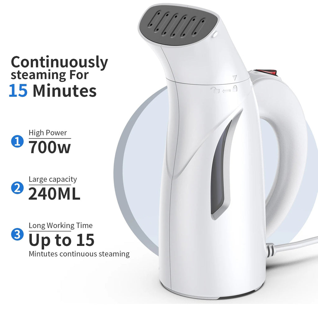Portable Steamer for Clothes Handheld 140℃ Steam 240ml Water Tank 700W 40s Fast Heat Strong Penetrating Garment Steamer Removes